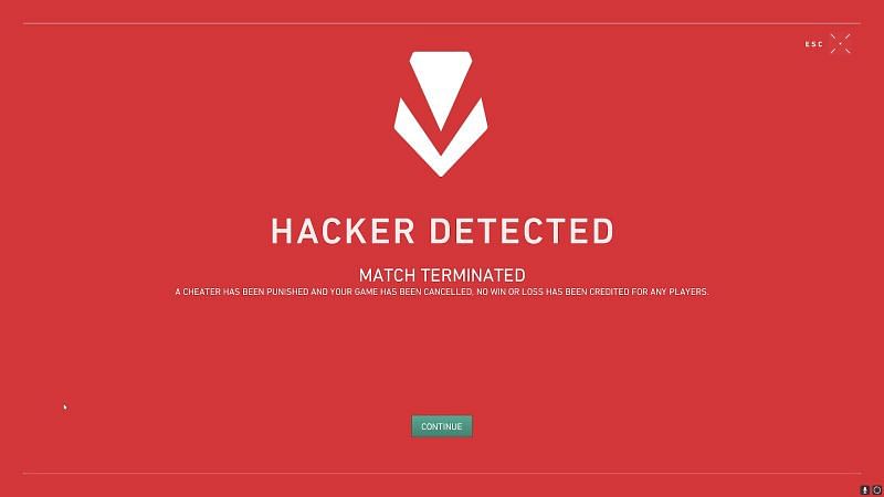 Hacker Detected by Vanguard in Valorant Image by Riot Games