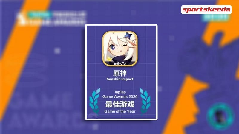 Genshin Impact Wins TapTap Game of the year 2020 award.