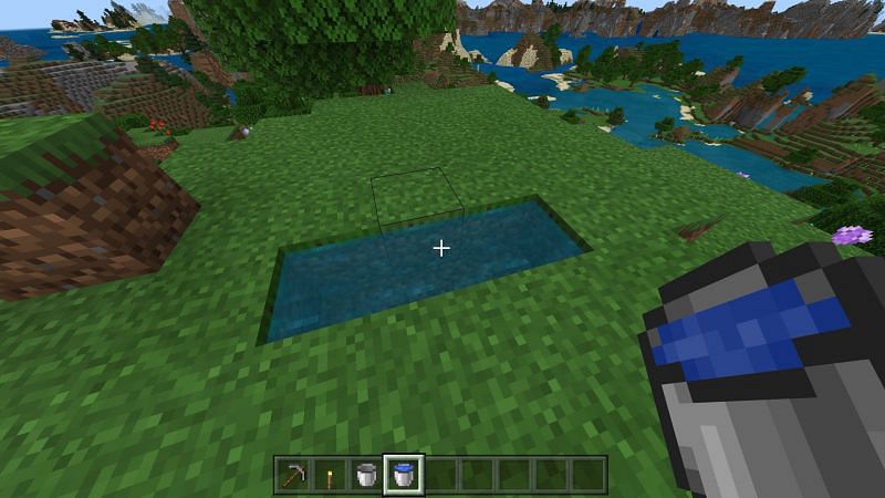 Step 1 for making infinite water source in minecraft