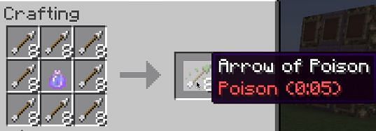 To craft an arrow of Poison, simply surround a lingering poison potion