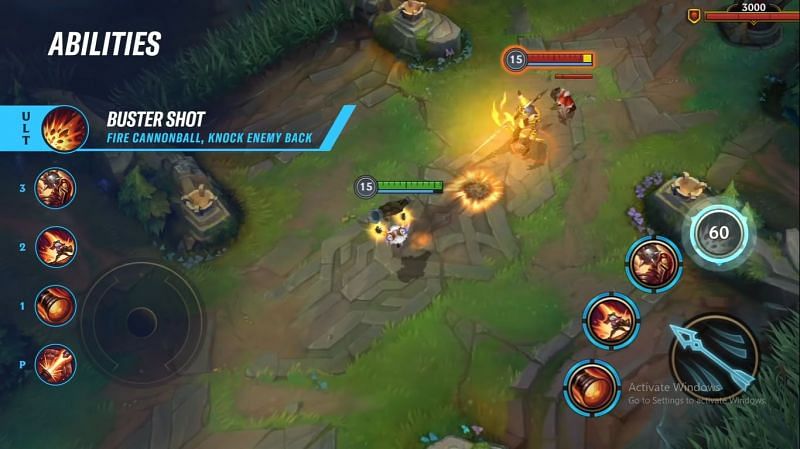 Tristana&#039;s Buster Shot in Wild Rift (Image via Riot Games)