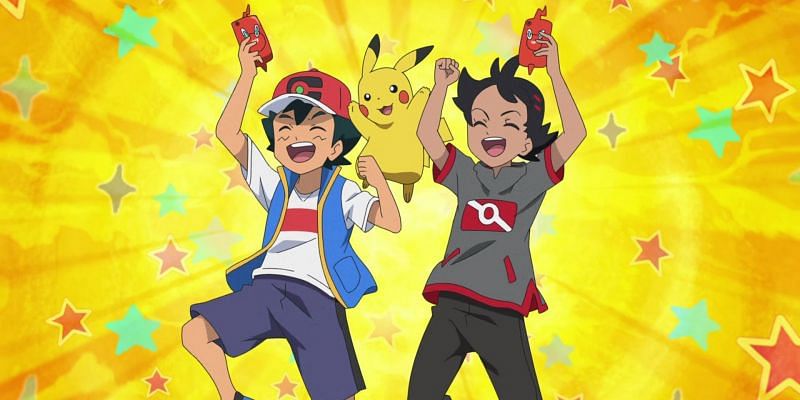 Goh&nbsp;and Ash shared a healthy, competitive friendship (Image via The Pokemon Company)