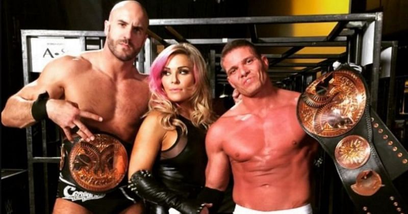 Natalya with Cesaro and Tyson Kidd. 