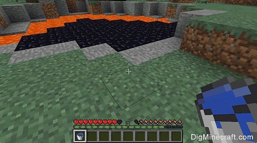 Obsidian can be mined at places where water meets lava