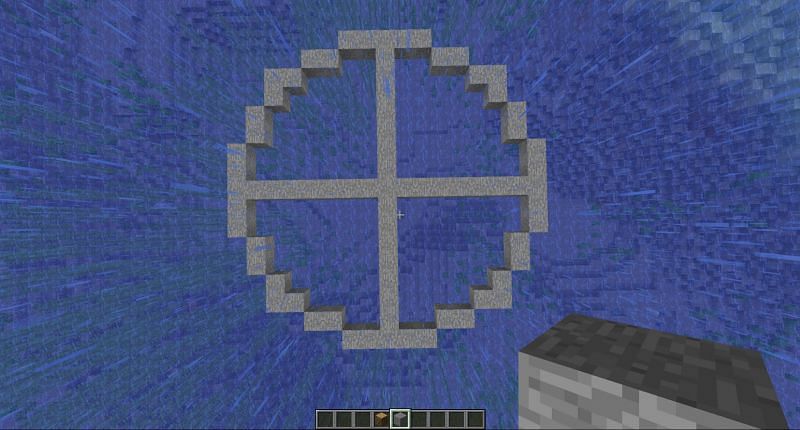 Step 5 to make a circle in Minecraft