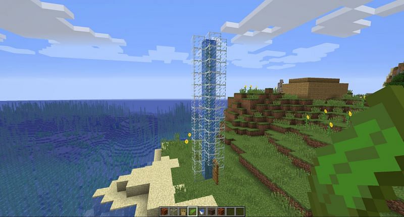 Step 8 to make water elevator in Minecraft