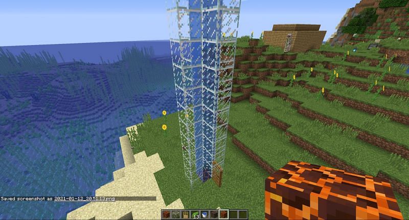 Replacing the block at the bottom with a magma block in Minecraft