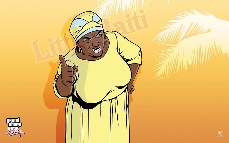 The later versions of GTA Vice City have Auntie Poulet in her signature yellow dress (Image via GTA Wiki)