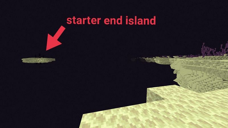 The distance between the main island and outer islands in Minecraft. (Image via u/chnapik/reddit.com)