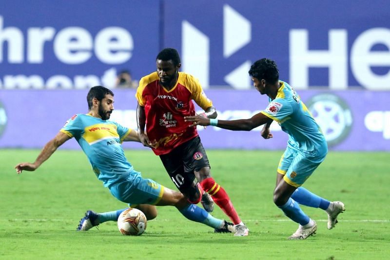 Bright Enobakhare helped his side earn a 1-1 draw with Hyderabad FC in their previous ISL fixture. (Image: SC East Bengal)