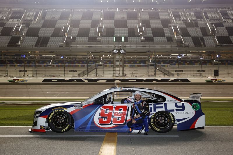 Daniel Suarez posing with the No. 99 Chevy. Photo: Getty Images