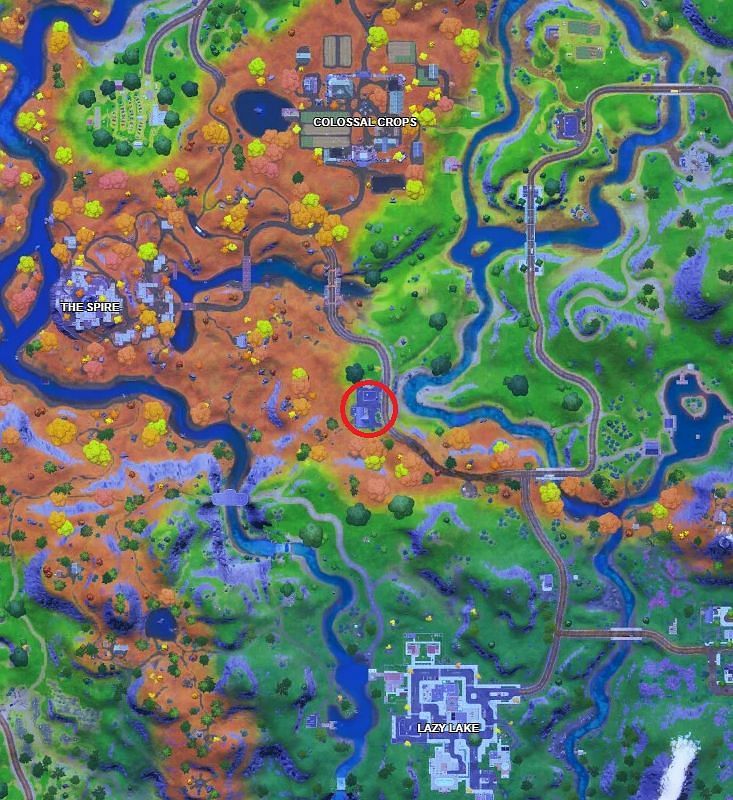 The POI located between Lazy Lake and Colossal Crops in Fortnite Season 6 (Image via Fortnite.GG)