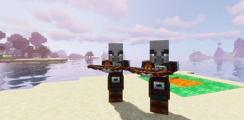 Pillagers with arrows (Image via Minecraft)