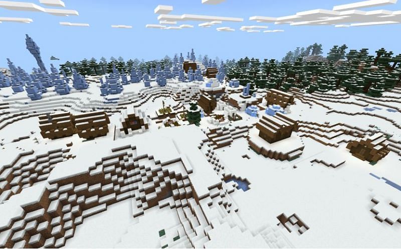 Wolves spawn in the snowy biomes of Minecraft (Image via SwartyNine2691 on Reddit)
