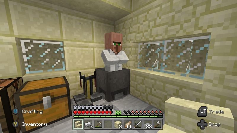 Shown: A Villager getting some use out of the usually useless Cauldron (Image via u/SculleryMaid69 on Reddit)