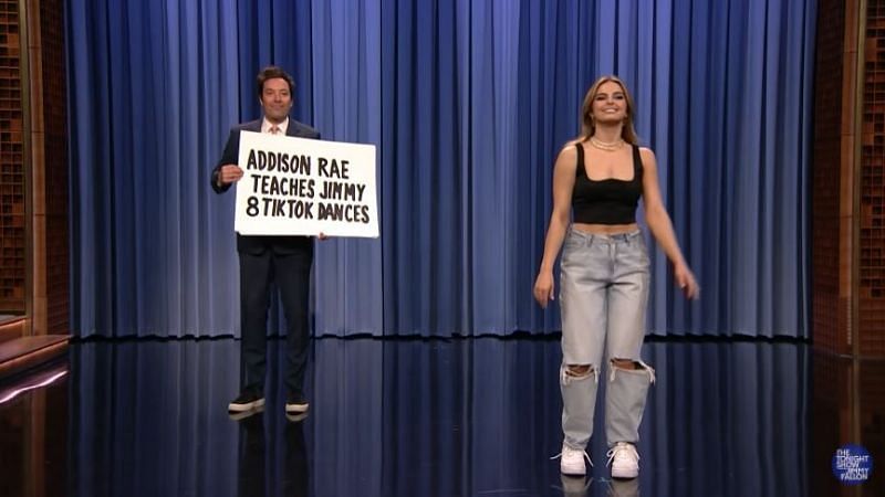 Addison Rae&#039;s appearance on The Tonight Show with Jimmy Fallon was met with eyerolls and &quot;cringe&quot; comments (image via The Tonight Show, YouTube)