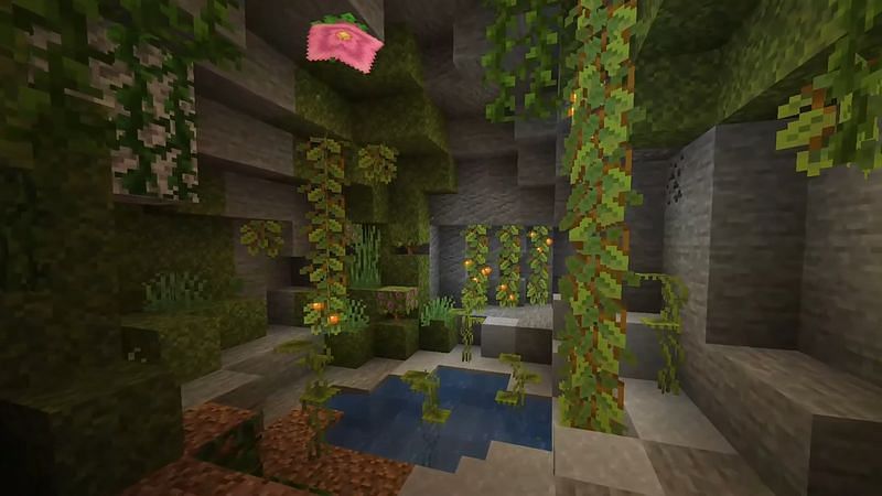 Lush Caves were added to Minecraft in the recent Snapshot 21w10a (Image via Minecon 2020)