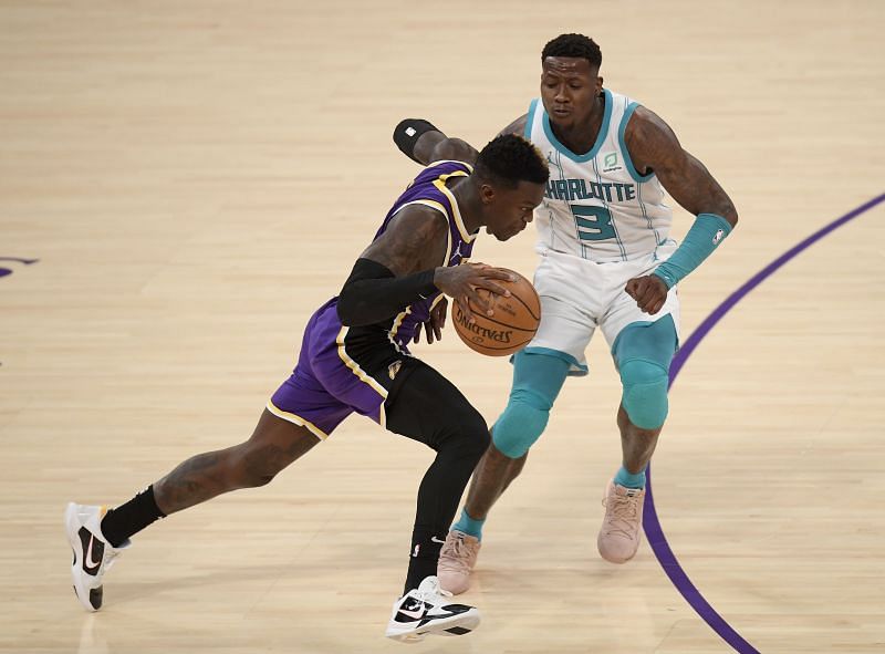 Terry Rozier in action for the Charlotte Hornets against the LA Lakers