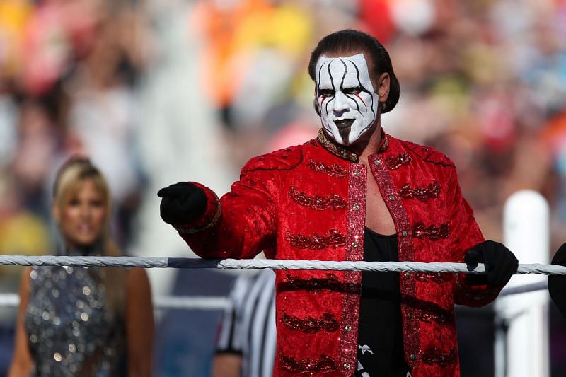 Sting at WrestleMania 31.