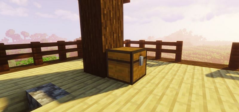 Shown: A chest found at the top of the Outpost (Image via Minecraft)