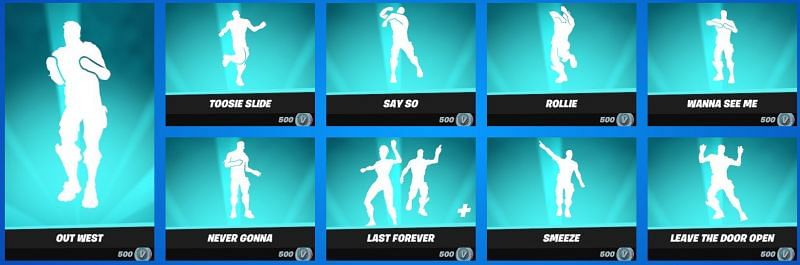 The Fortnite item shop seems to be full of emotes (Image via Epic Games)