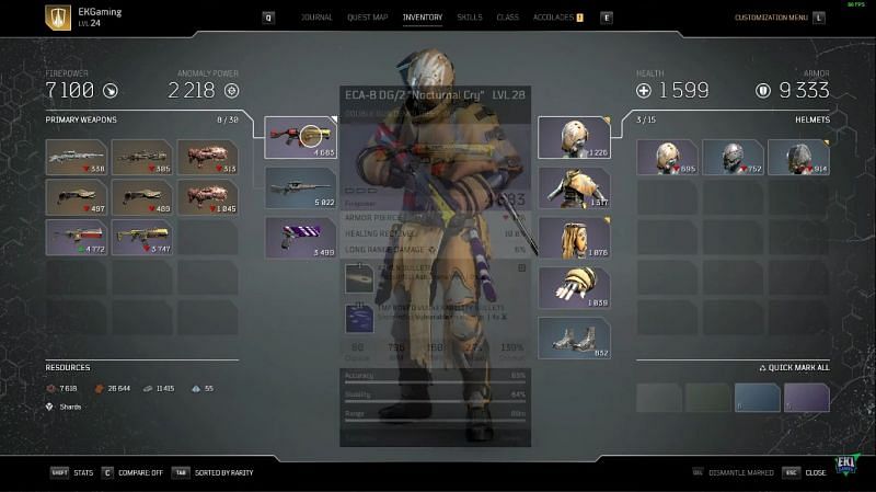 Material collection in Outriders (Image via EK1 Gaming)