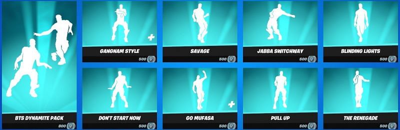 Players can get their hands on these emotes for 500 V-Bucks each (Image via Epic Games)