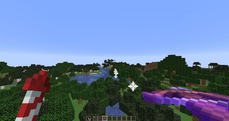 Multishot crossbow shooting fireworks (Image via bugs.mojang)
