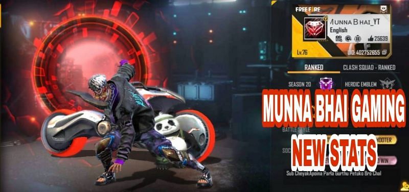 Munna Bhai Gaming की Free Fire ID 