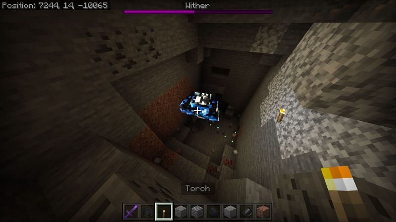 On java edition the wither becomes immune to arrows after it loses half its HP. You will have to use a sword in order to defeat the wither from this point.