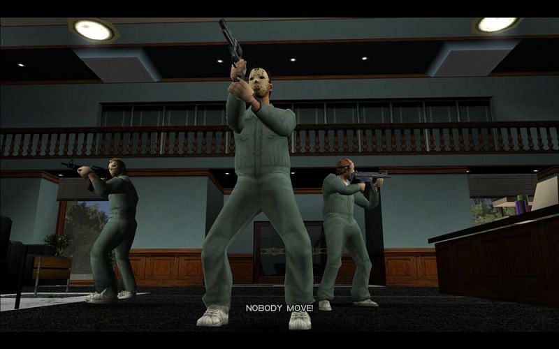 Tommy Vercetti robs the biggest bank in Vice City (Image via GTA Wiki)