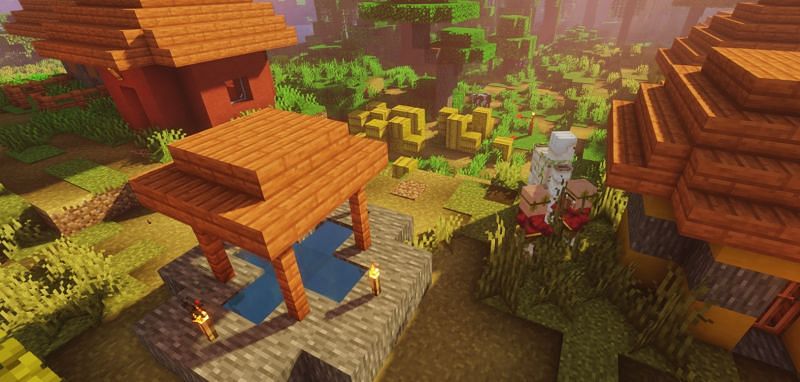 A peaceful day in the village (Image via Minecraft)
