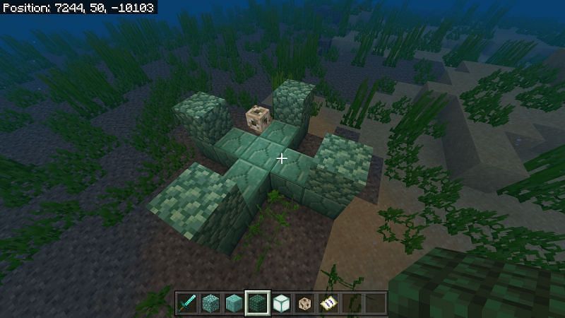 Breathing underwater using conduits Minecraft