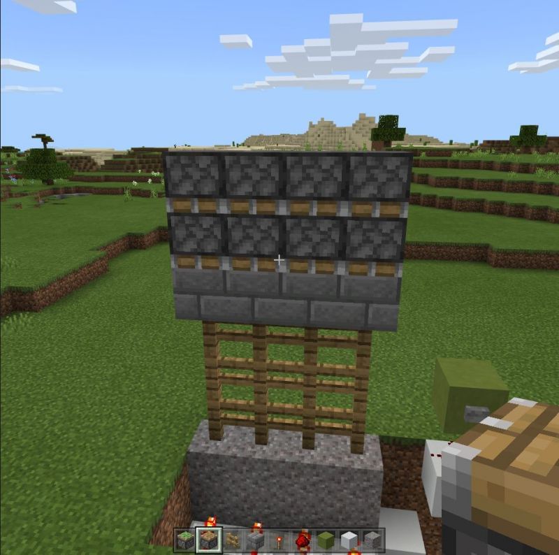 Building the top of the castle gate minecraft