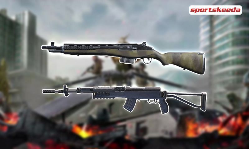 The EBR-14 and the SKS marksman rifles in Call of Duty: Warzone (Image via Sportskeeda)