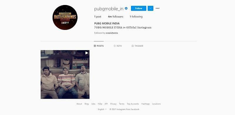Instagram page of PUBG Mobile India has deleted all posts except for the teaser