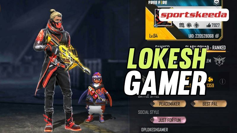 lokesh gamer free fire id kitne ki hai