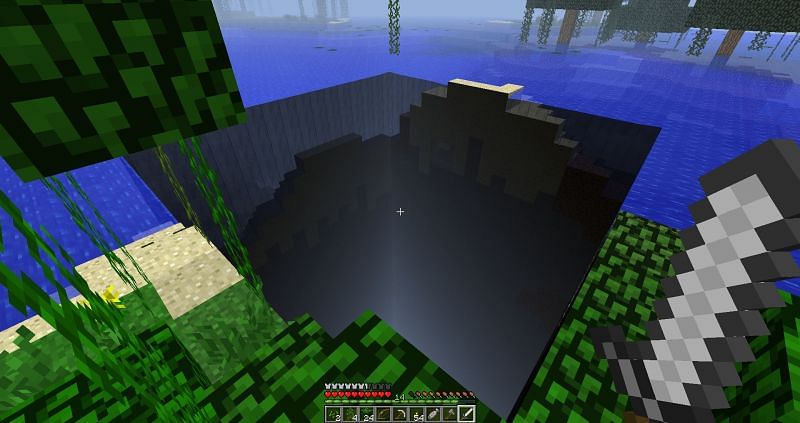 A corrupted chunk in a server (Image via bugs.mojang)