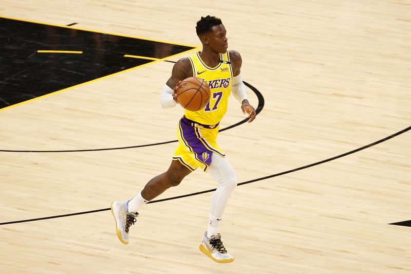 Dennis Schroder with the LA Lakers in the 2021 NBA playoffs