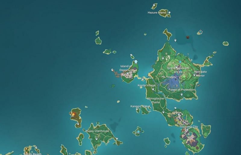 Genshin Impact Leaks Full Inazuma Map Including Domains Waypoints