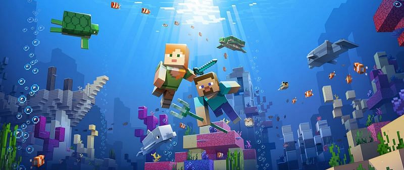 Official artwork for the previously released aquatic update (Image via Mojang)
