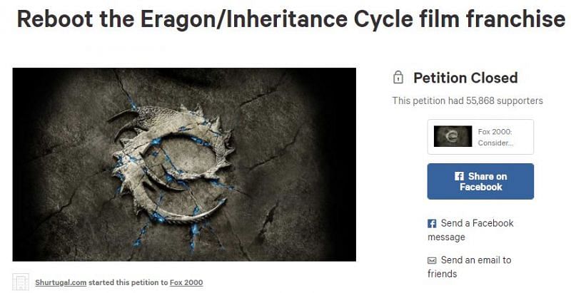 Eragon reboot campaign by Shurtugal.com in 2015. Image via: Change.org