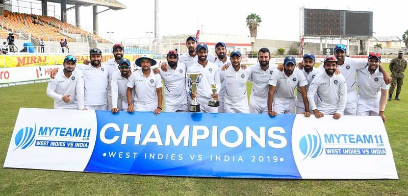 वेस्टइंडीज को 2-0 से हराने के बाद भारतीय टीम