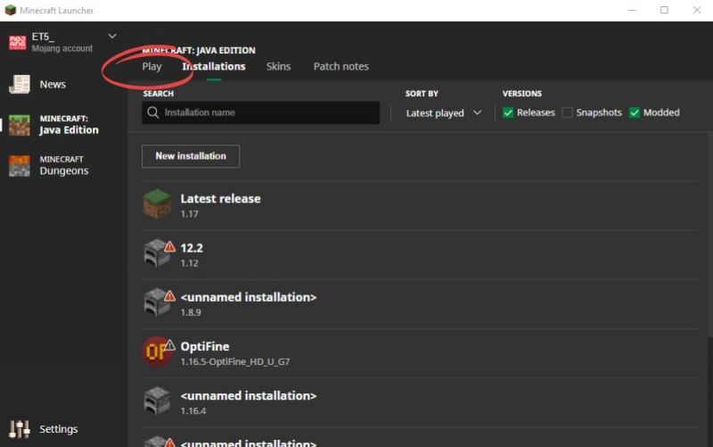 How to Switch Minecraft 1.17 back to 1.16.5 on Java Edition