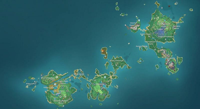 Genshin Impact Leaks Full Inazuma Map Including Domains Waypoints Revealed Ahead Of 20 Update 