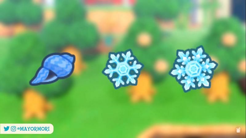 Summer shells and snowflakes still available in the game in July (Image via Mayor Mori)