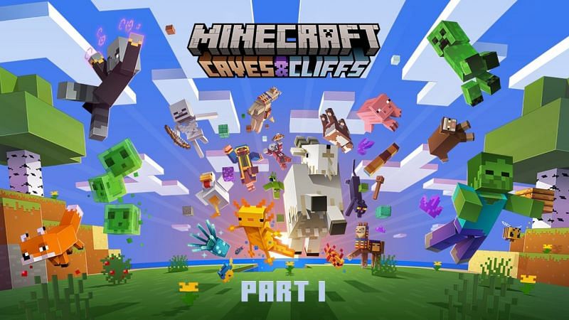 The official artwork for Minecraft Caves &amp; Cliffs part one (Image via Mojang)