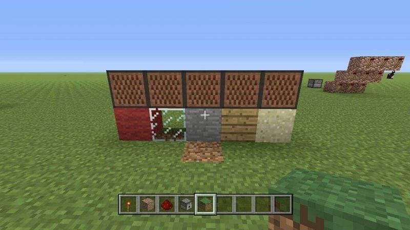 Note blocks make different noises depending on the block that they are sitting on. (Image via aminoapps)