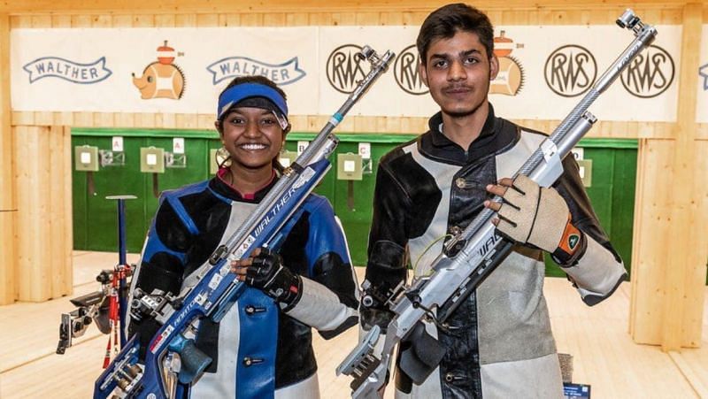 Participating in the Minimum Qualifying Section (MQS) section as guest invitees, Elavenil Valarivan and Divyansh Singh Panwar finished second overall among 51 pairs in the European Championship at Osijek (Source:SAI Media)