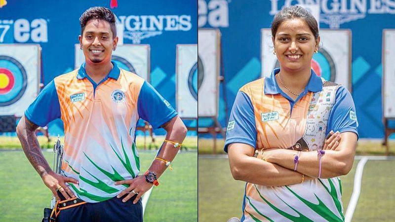 The star archery couple of India: Atanu Das (L) and Deepika Kumari